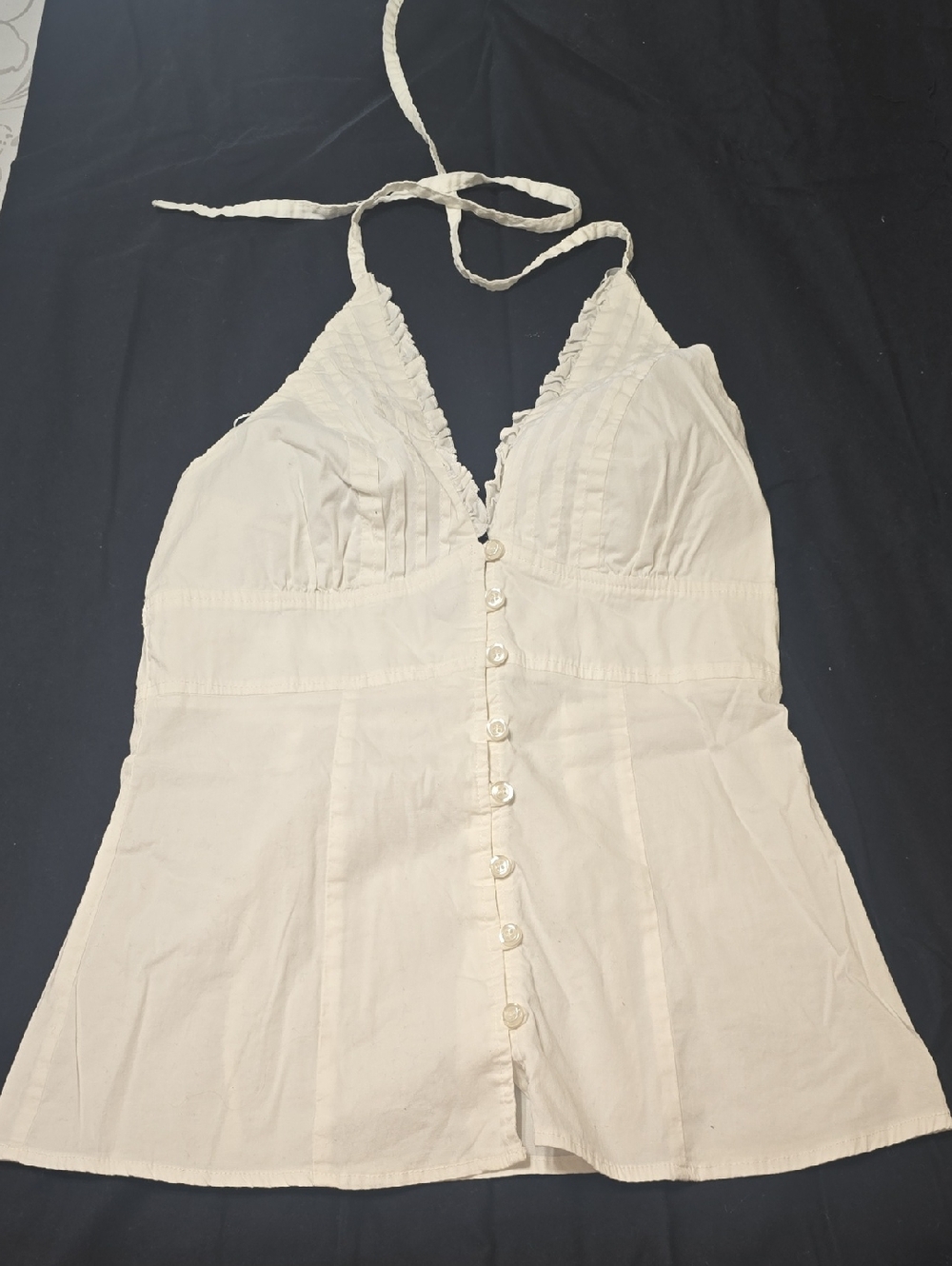 Rampage White Halter Button-Front Top
